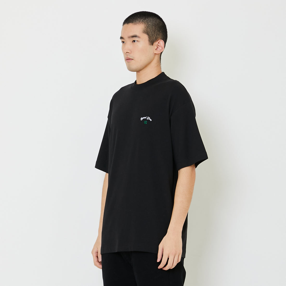 Men Embroidery Oversized Tee - Black - SM2407116D