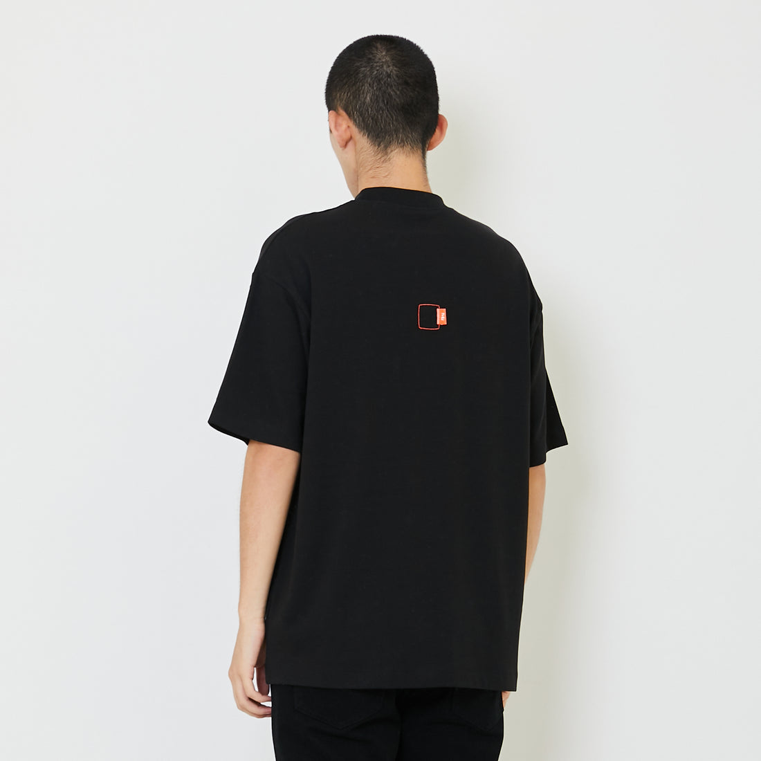 Men Embroidery Oversized Tee - Black - SM2407116D