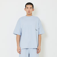 Men Printed Oversized Tee - Light Blue - SM2407117B