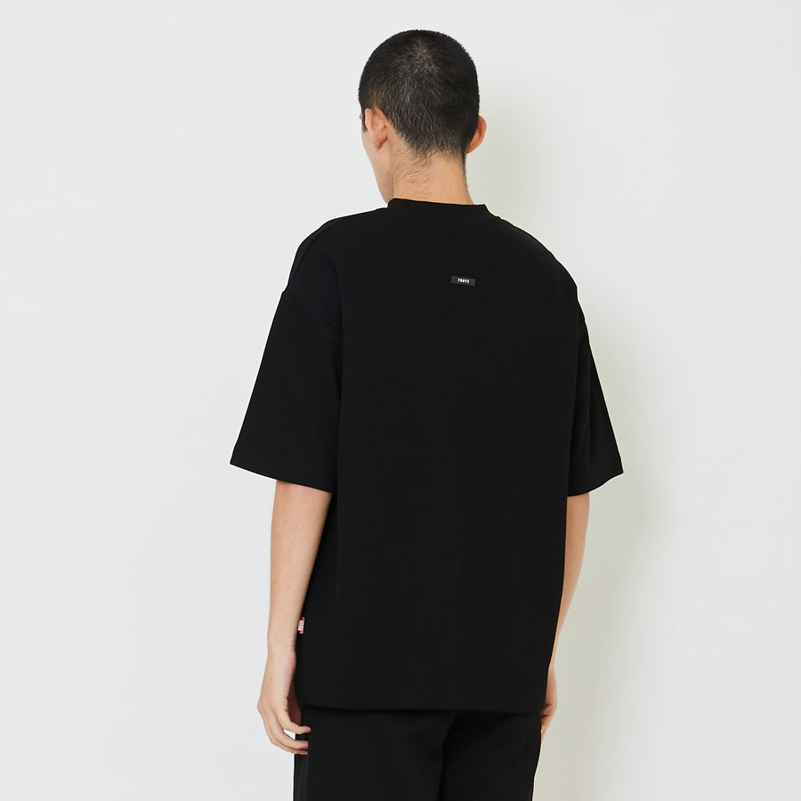 Men Printed Oversized Tee - Black - SM2407117C