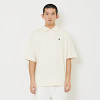 Mens Oversized Polo Tee - Cream - SM2407121A