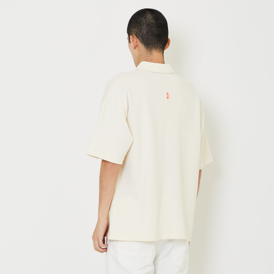 Mens Oversized Polo Tee - Cream - SM2407121A