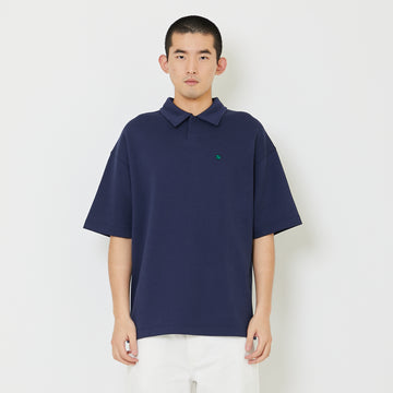 Mens Oversized Polo Tee - Navy - SM2407121C