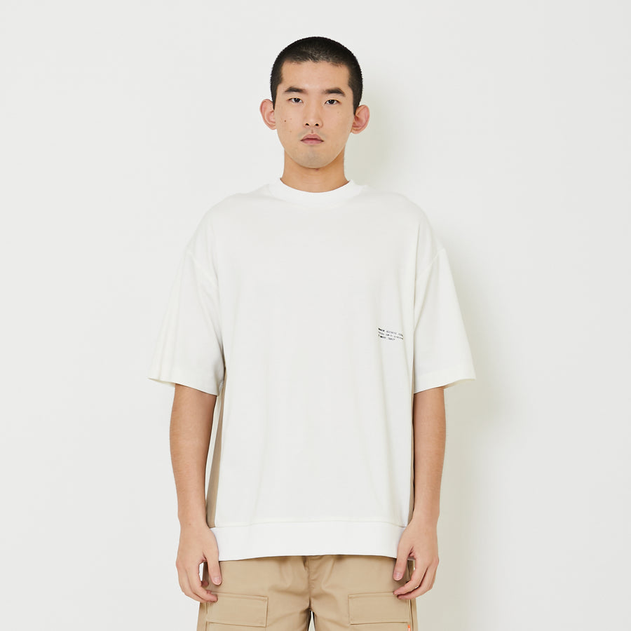 Men Printed Oversized Tee - Off White - SM2407123A