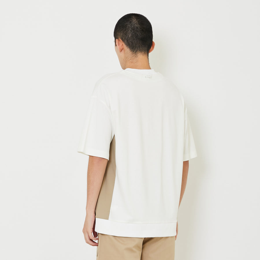 Men Printed Oversized Tee - Off White - SM2407123A