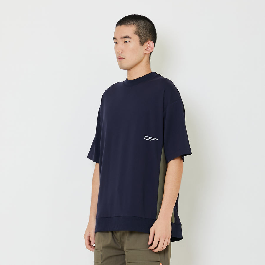 Men Printed Oversized Tee - Navy - SM2407123B