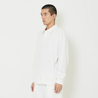 Men Oversized Polo Sweatshirt - Off White - SM2407124A