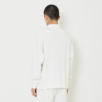 Men Oversized Polo Sweatshirt - Off White - SM2407124A