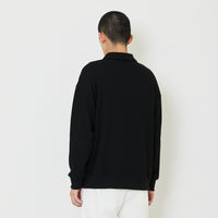 Men Oversized Polo Sweatshirt - Black - SM2407124C