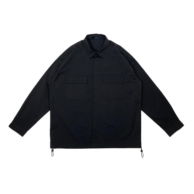 Men Oversized Shirt - Black - SM2407127C