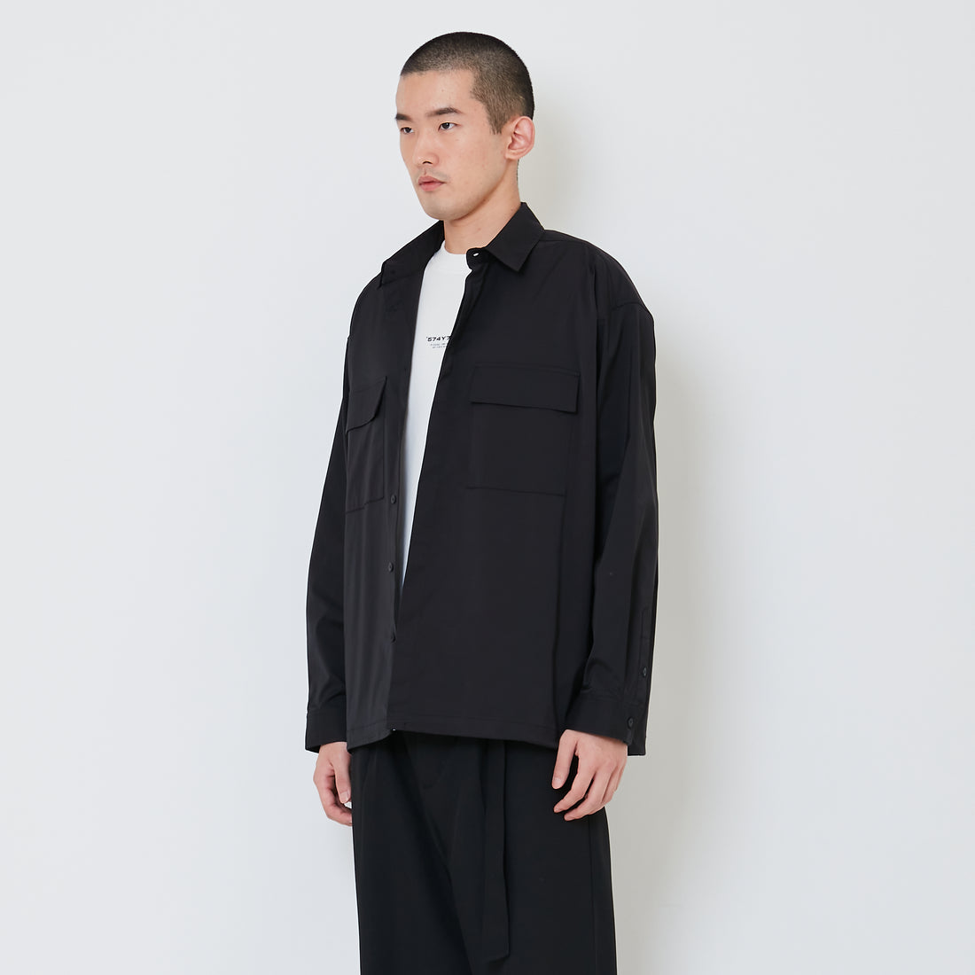 Men Oversized Shirt - Black - SM2407127C