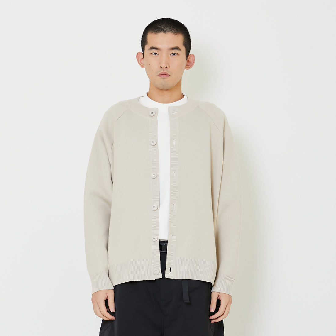 Men Oversized Cardigan - Sand - SM2407128A