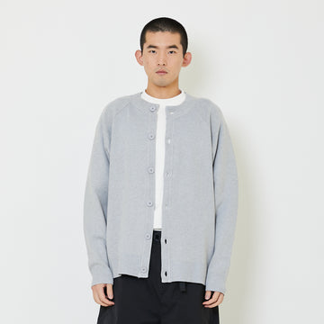 Men Oversized Cardigan - Melange Grey - SM2407128B