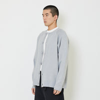 Men Oversized Cardigan - Melange Grey - SM2407128B