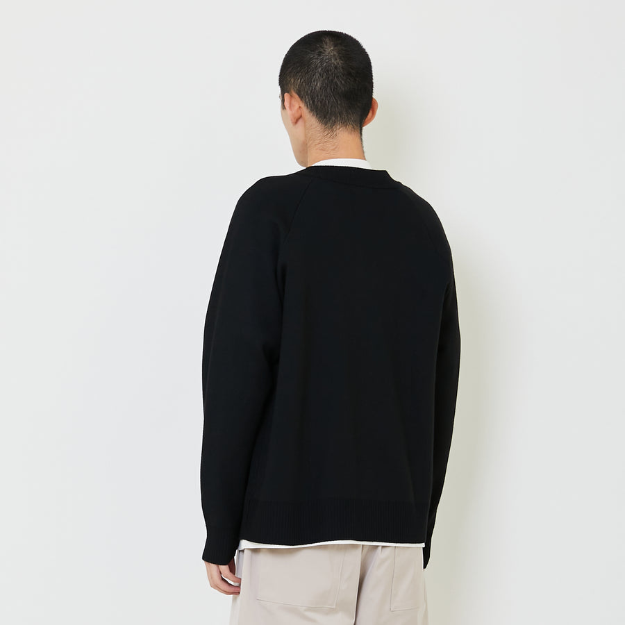 Men Oversized Cardigan - Black - SM2407128C