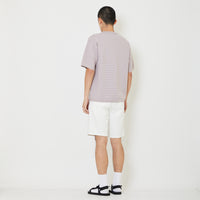 Men Slim Fit Belted Denim Shorts - Off White - SM2407129A