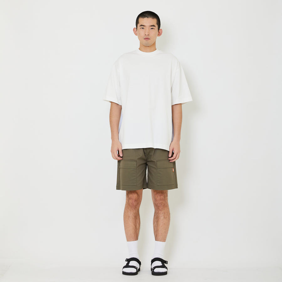 Men Twill Shorts - Olive - SM2407130B