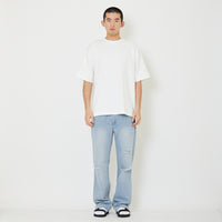 Men Straight Cut Long Jeans With Belt - Light Blue - SM2407131B