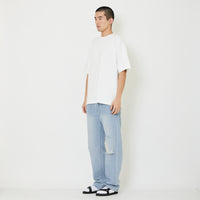 Men Straight Cut Long Jeans With Belt - Light Blue - SM2407131B