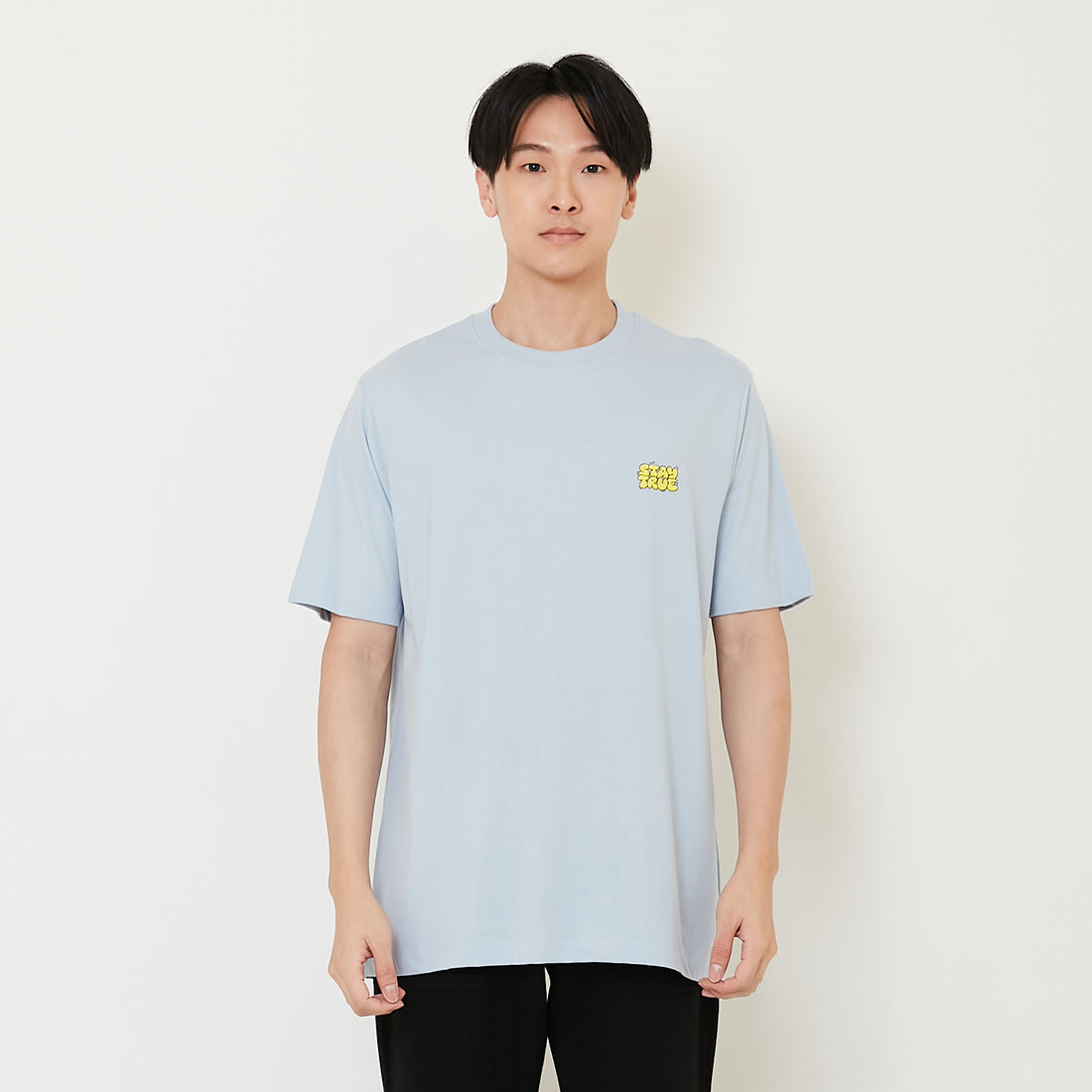 Men Graphic Tee - Light Blue - SM2407176B