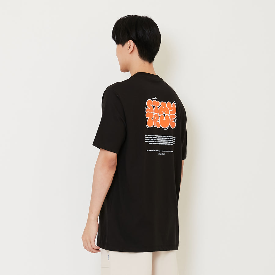 Men Graphic Tee - Black - SM2407176D