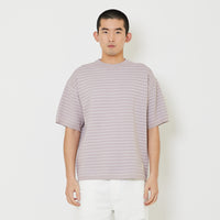 Men Oversized Stripe Sweater - Dusty Purple - SM2407187A