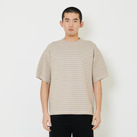 Men Oversized Stripe Sweater - Dk Khaki - SM2407187B