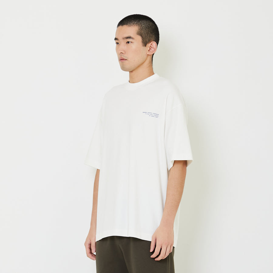 Men Printed Oversized Tee - Off White - SM2408134A