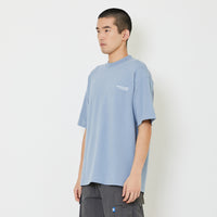 Men Printed Oversized Tee - Dusty Blue - SM2408134C