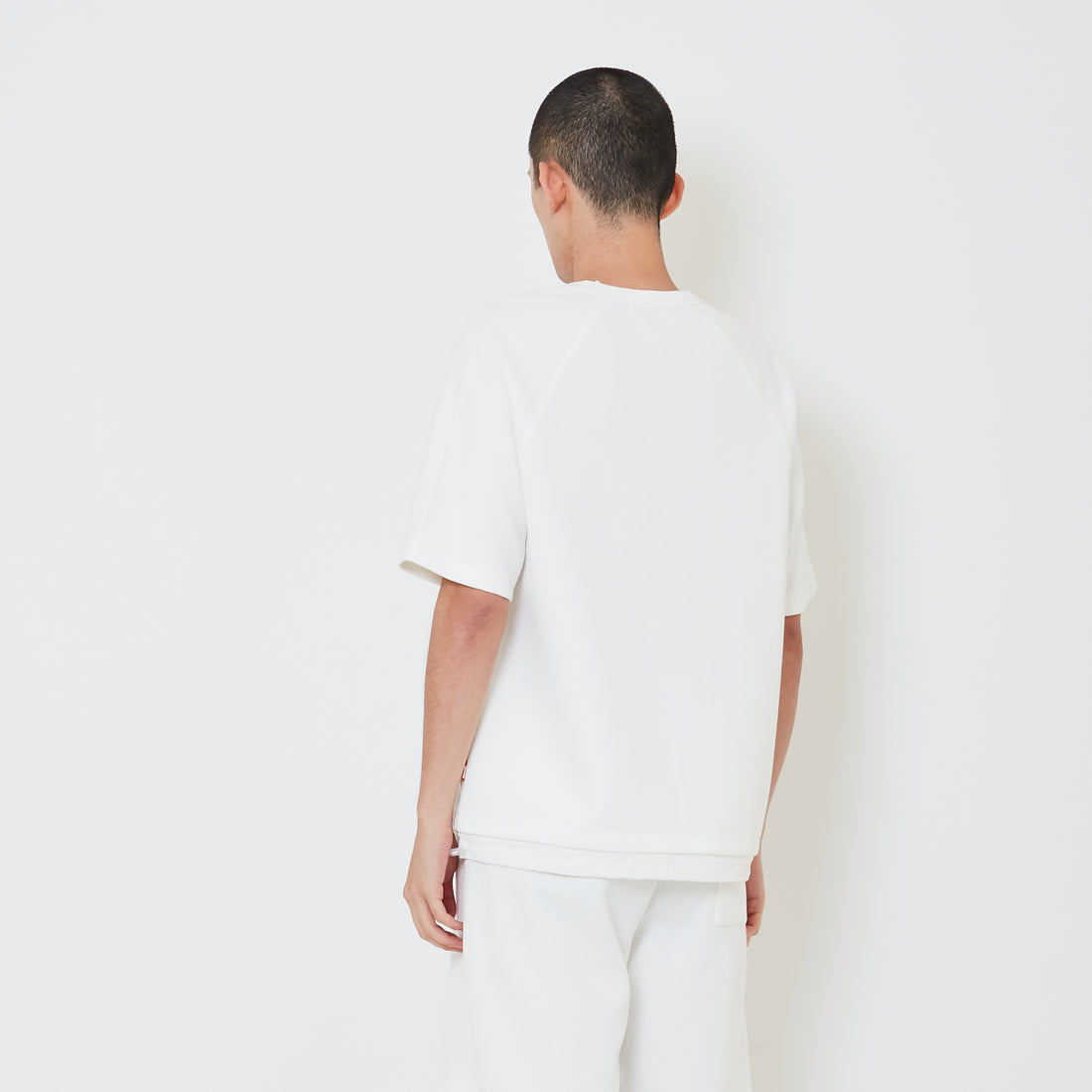 Men Oversized Waffle Top - Off White - SM2408137A