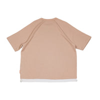 Men Oversized Waffle Top - Light Khaki - SM2408137B