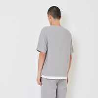 Men Oversized Waffle Top - Light Grey - SM2408137C