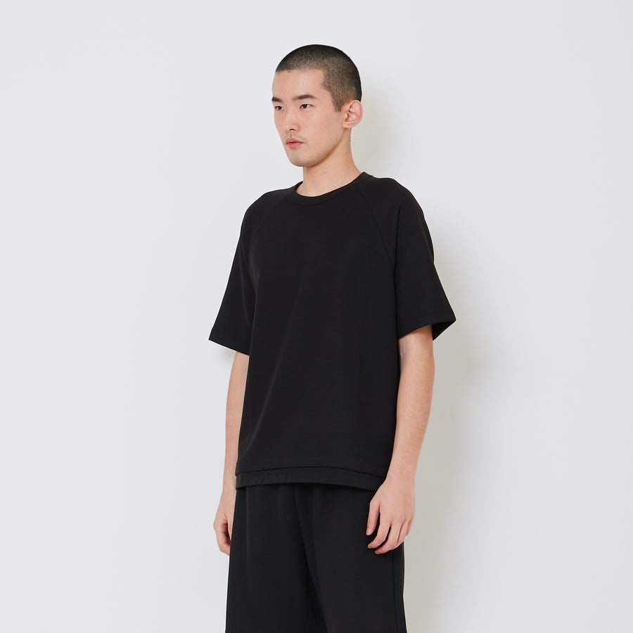 Men Oversized Waffle Top - Black - SM2408137D