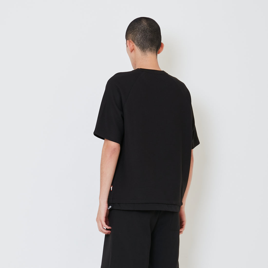 Men Oversized Waffle Top - Black - SM2408137D