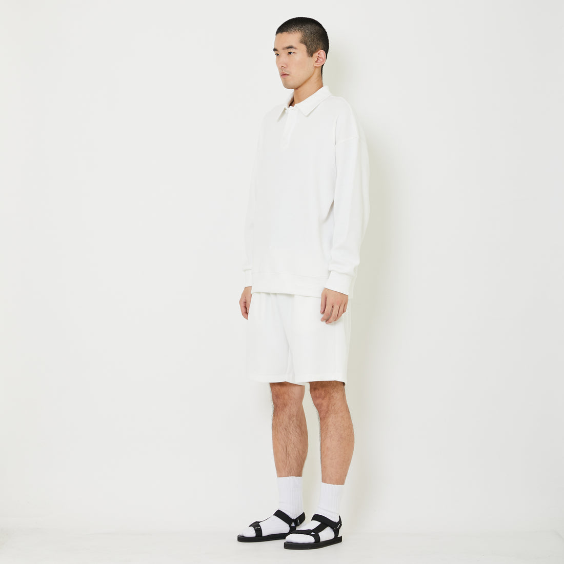 Men Waffle Knit Shorts - Off White - SM2408138A