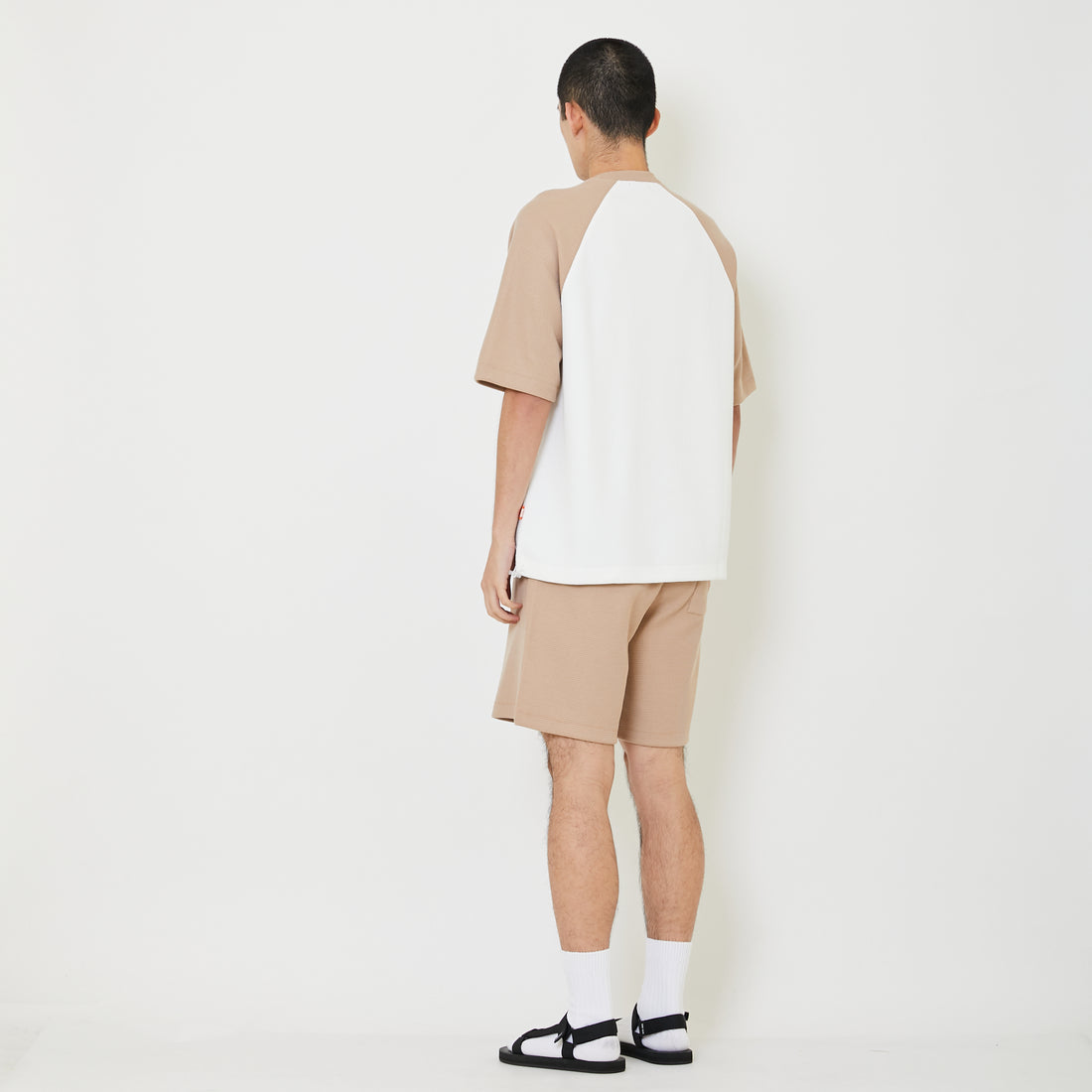 Men Waffle Knit Shorts - Light Khaki - SM2408138B