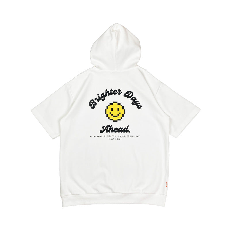 Men Printed Oversized Hoodie - Off White - SM2408140A