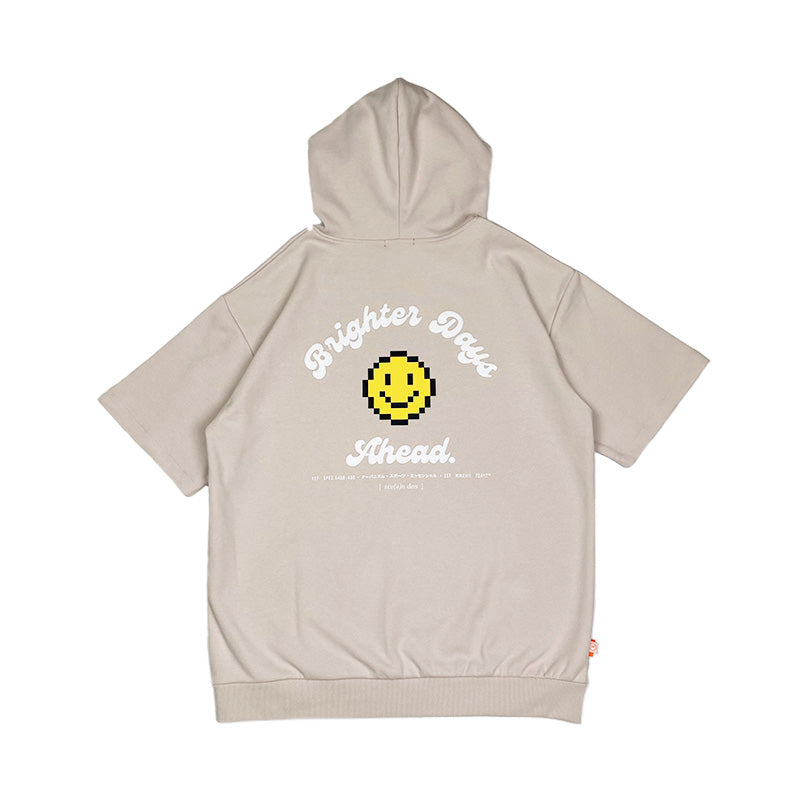 Men Printed Oversized Hoodie - Sand - SM2408140B