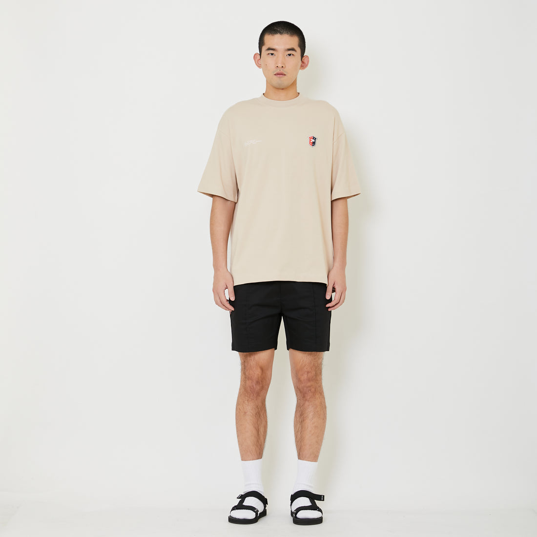 Men Twill Board Shorts - Black - SM2408142C