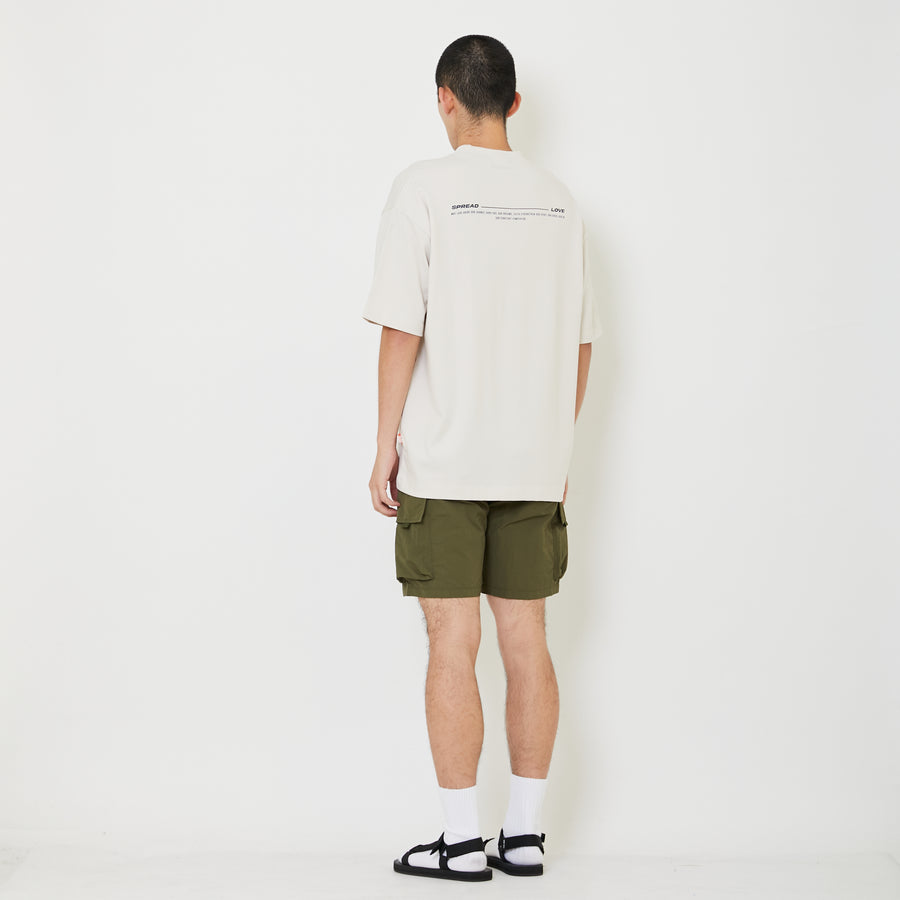 Men Nylon Cargo Shorts - Army Green - SM2408143B