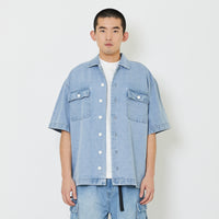 Men Oversized Shirt - Light Blue - SM2408145A