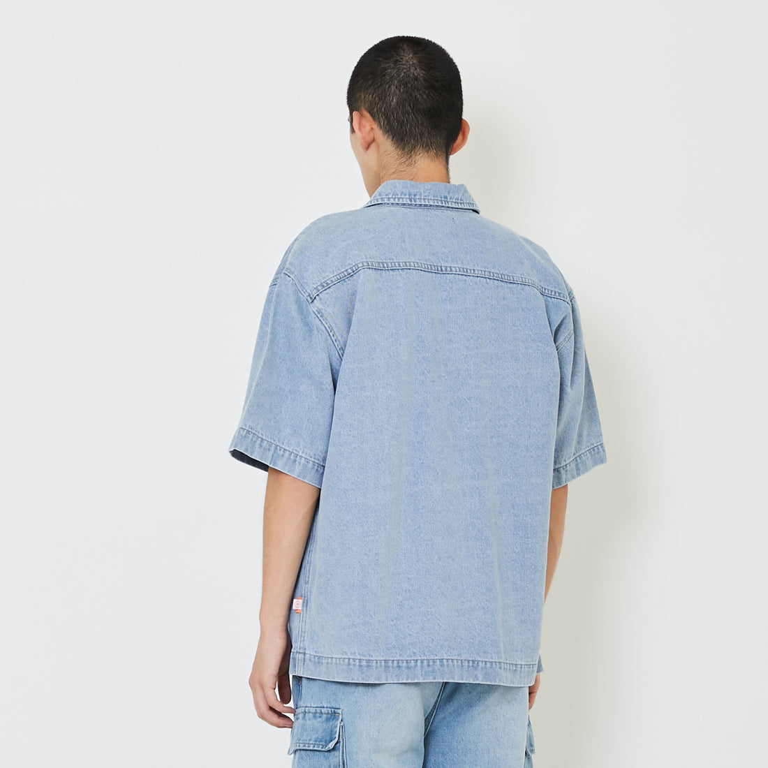 Men Oversized Shirt - Light Blue - SM2408145A