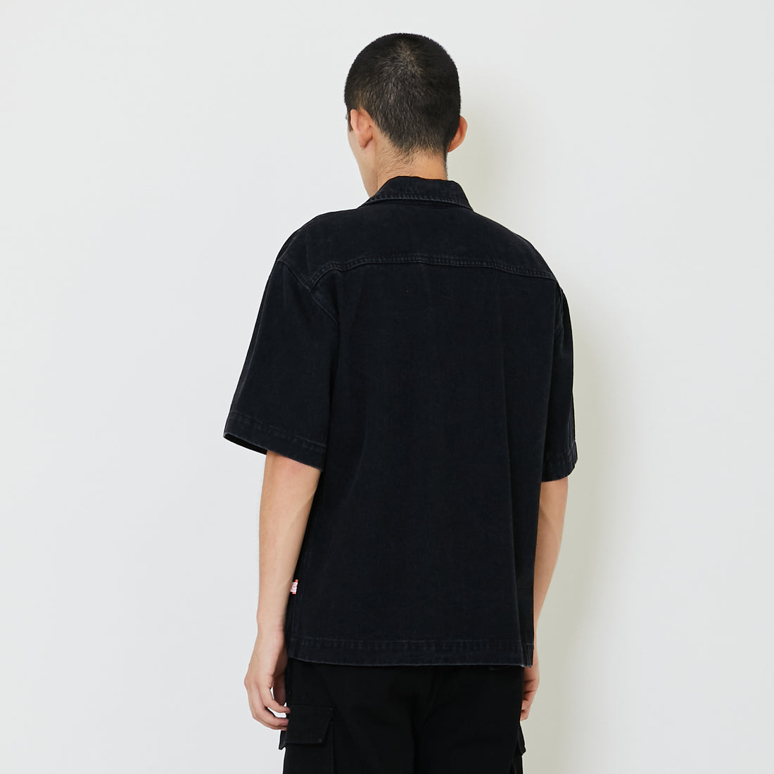 Men Oversized Shirt - Black - SM2408145B