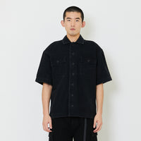 Men Oversized Shirt - Black - SM2408145B