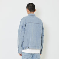 Men Oversized Denim Jacket - Light Blue - SM2408146A