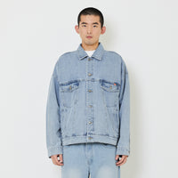 Men Oversized Denim Jacket - Light Blue - SM2408146A