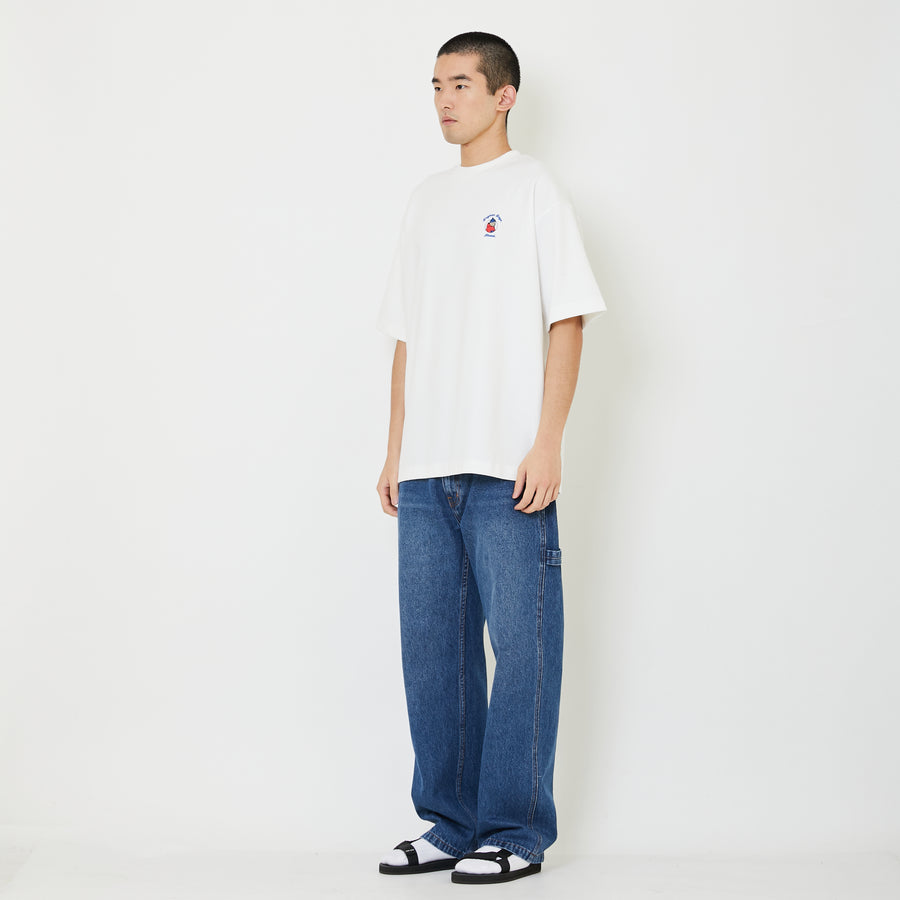 Men Straight Cut Worker Denim Long Pants - Light Blue - SM2408148A