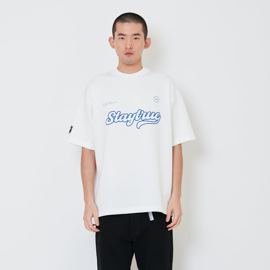 Men Printed Oversized Jersey Tee - Off White - SM2408150A