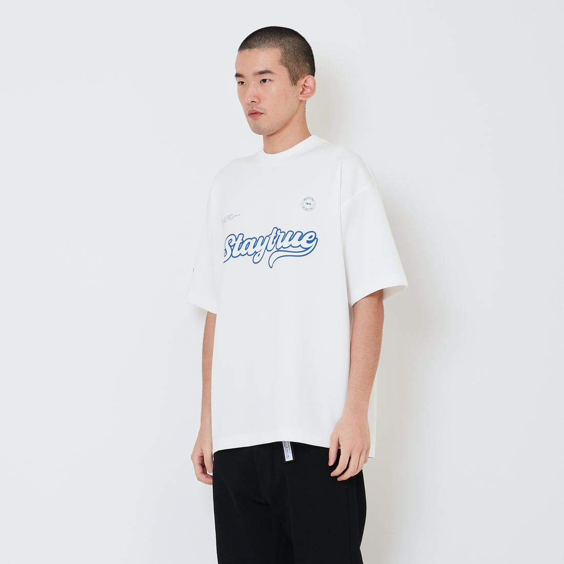 Men Printed Oversized Jersey Tee - Off White - SM2408150A