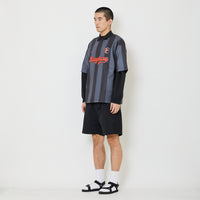 Men Printed Oversized Jersey Polo Tee - Black - SM2408152B